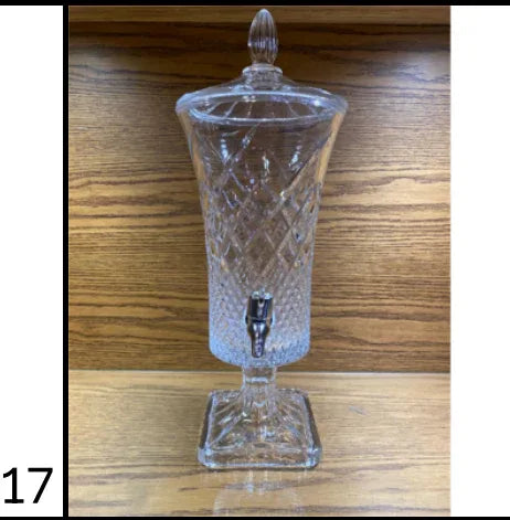 Premium 2L Crystal Beverage Dispenser with Tap – Diamond Pattern - Clarify.pk