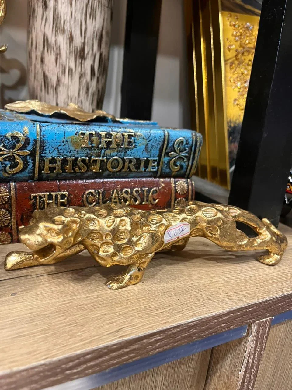 Golden Leopard Showpiece – Small Luxury Figurine - Clarify.pk