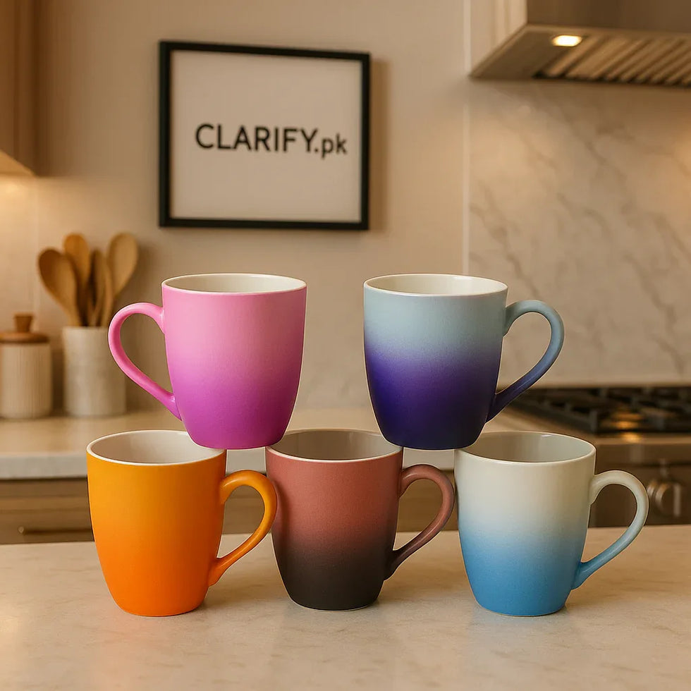 Premium Gradient Mug Collection – Multicolor Ceramic Drinkware (each)(Random color) - Clarify.pk