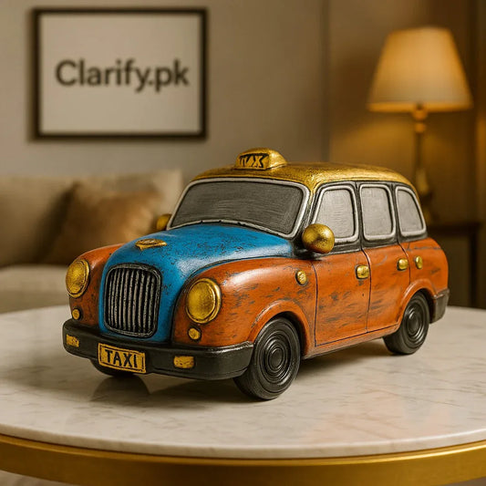 Vintage London Taxi Car Showpiece – Retro Home & Office Decor - Clarify.pk
