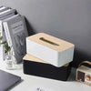 Tissue Box with Wooden Lid – Modern Plastic Tissue Holder - Clarify.pk