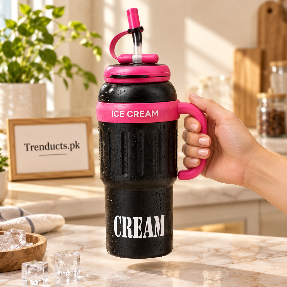 1000ml Ice Cream Design Vacuum Tumbler (Random Color)