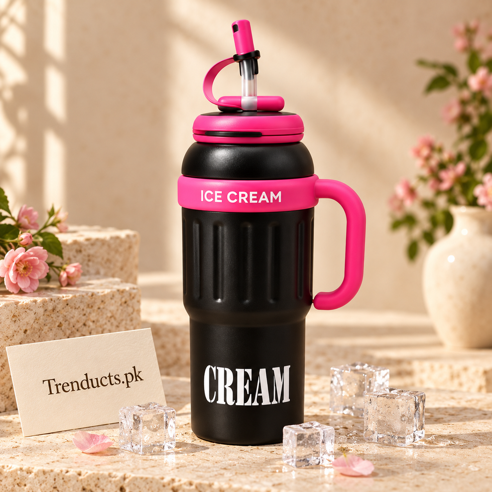 1000ml Ice Cream Design Vacuum Tumbler (Random Color)
