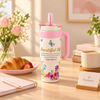1000ml Vacuum Tumbler with Handle and Straw (Random Color)
