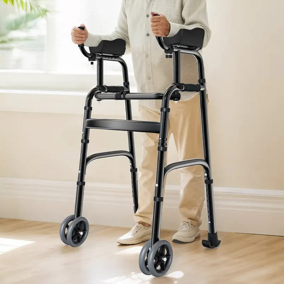 Adult Rehabilitation Walking Aid - Arm Support Roller Walker for Disabled & Elderly