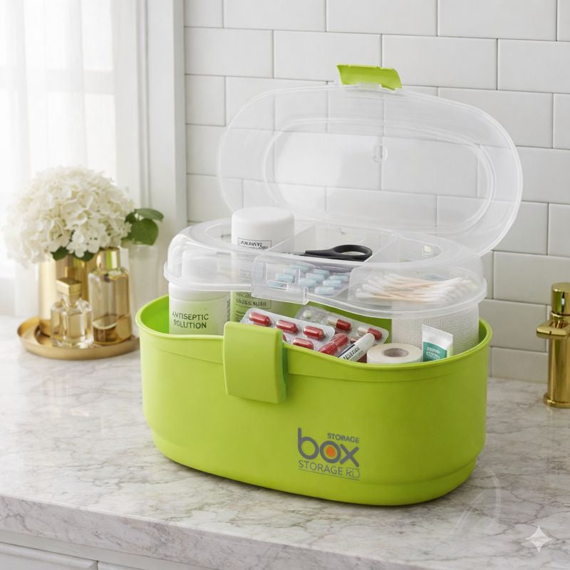 Oval Storage Box with Transparent Lid – Multipurpose Organizer GH