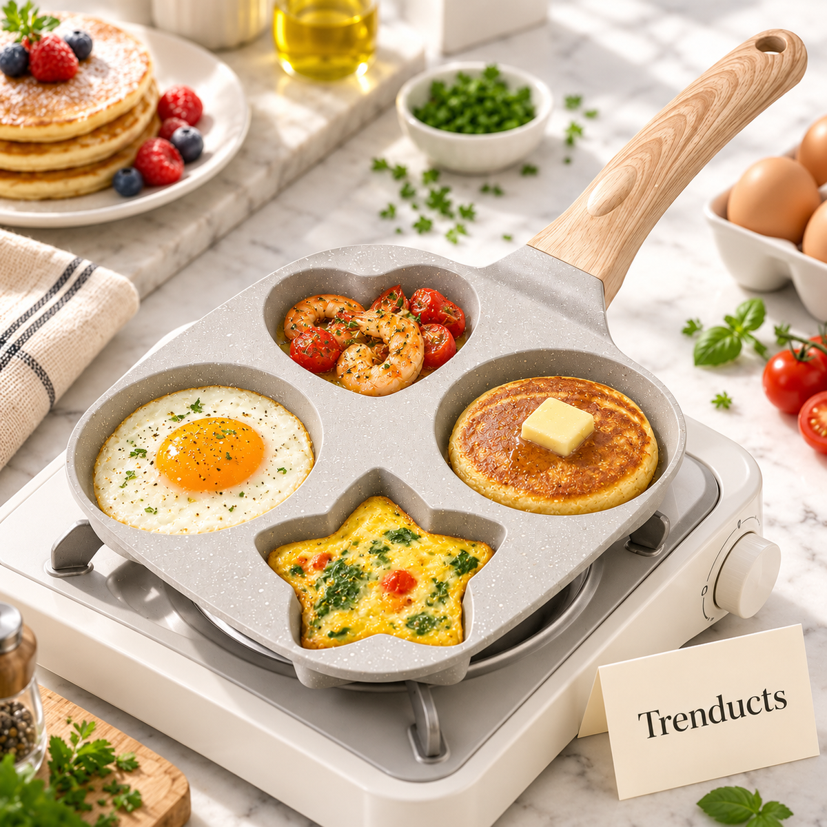 Non-Stick Portion Frying Pan for Eggs & Pancakes