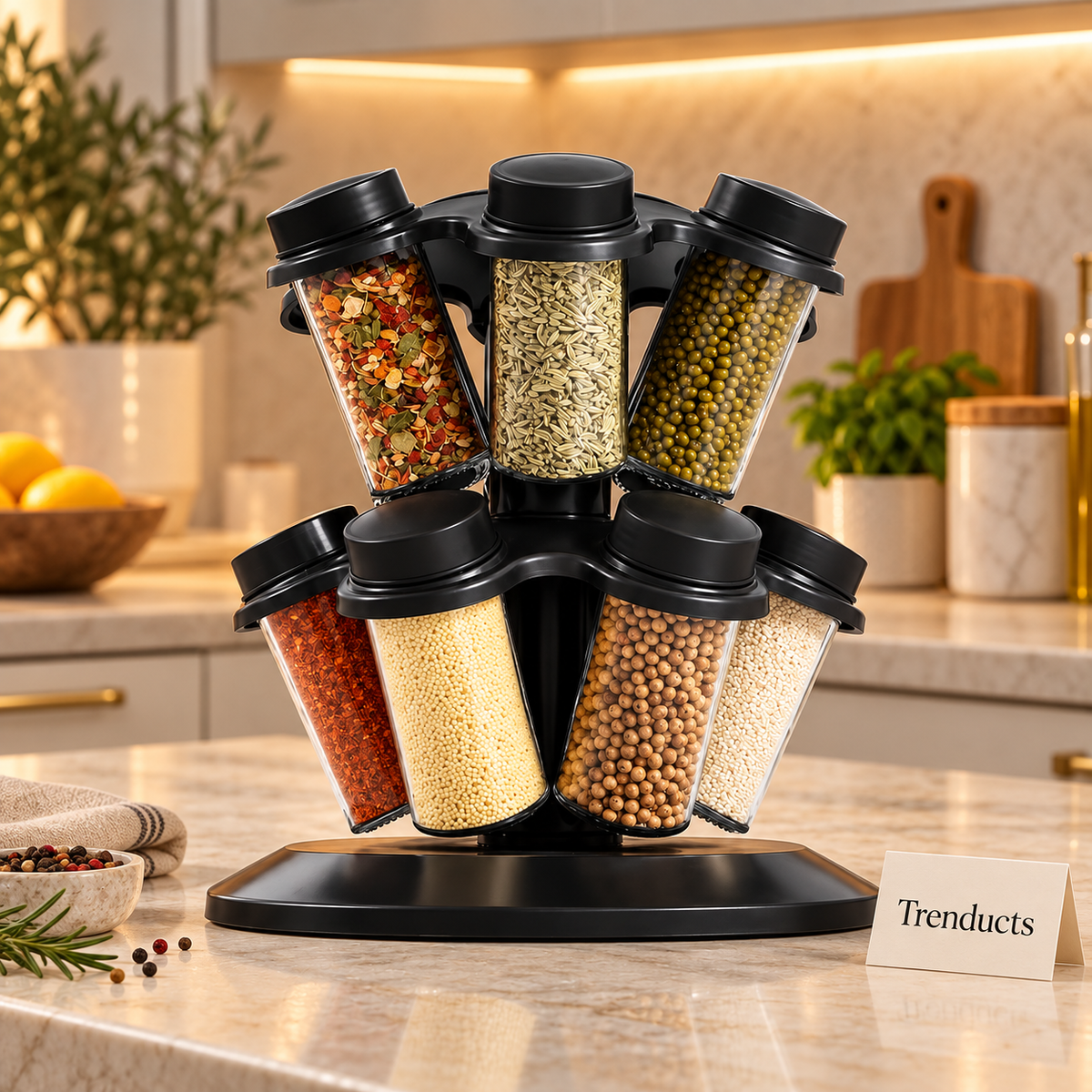 12-Piece 360° Rotating Double-Layer Spice Jar Set
