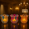 Tulip Glass Candle Holder with LED Candle – Luxury Glow (each) - Clarify.pk