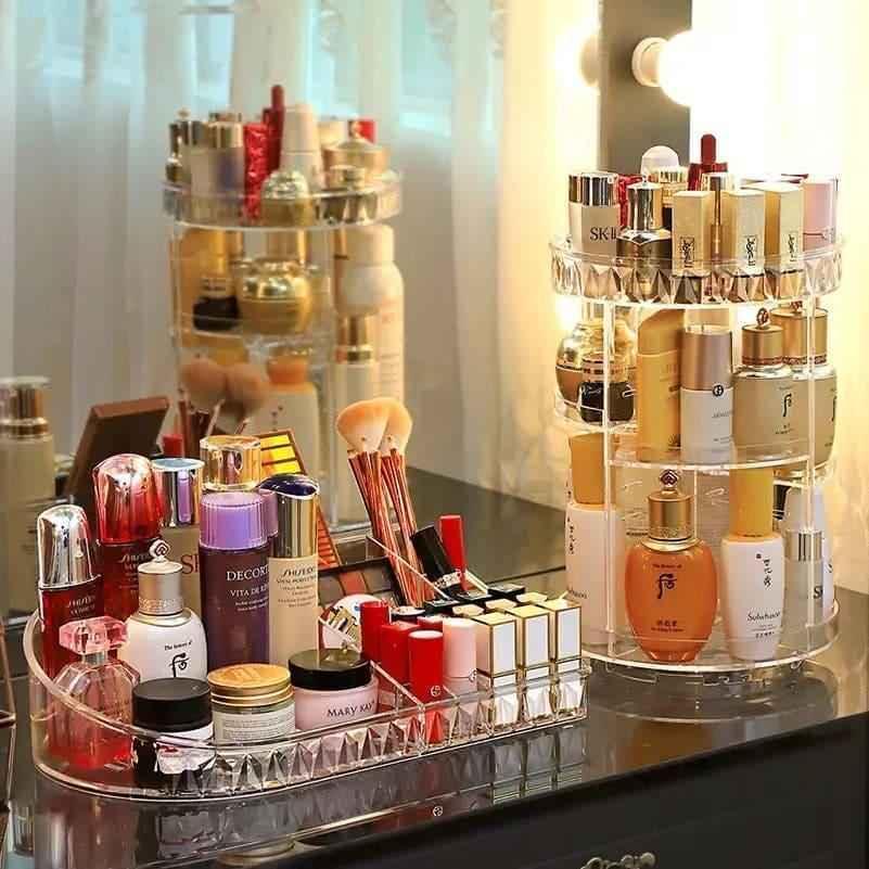 All In One Makeup Organizer 360 Degree Rotation for Ultimate Convenience - Clarify.pk