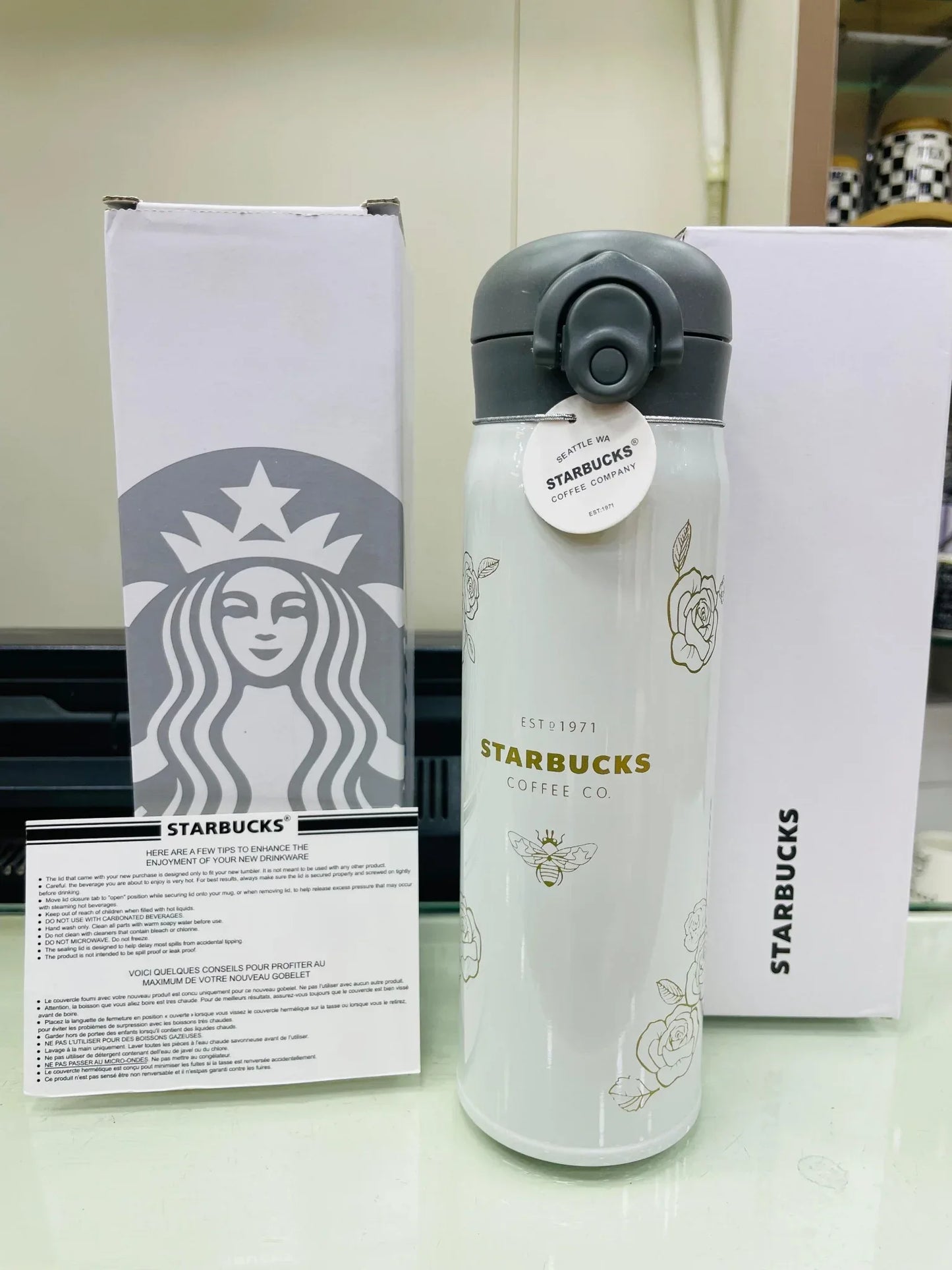 Starbucks Floral Stainless Steel Bottle - Premium Edition - Clarify.pk