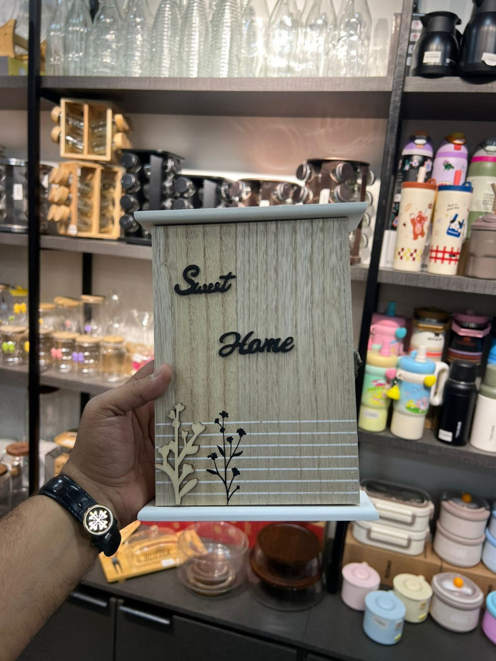وال ماونٹڈ لکڑی کی چابی خانہ – ہوم آرگنائزر