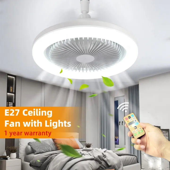 LED Ceiling Fan with Remote Control & Dimmable Light