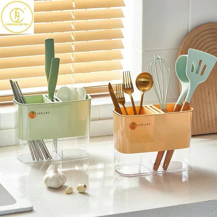 Acrylic Cutlery Holder Organizer for Kitchen Utensils - Clarify.pk