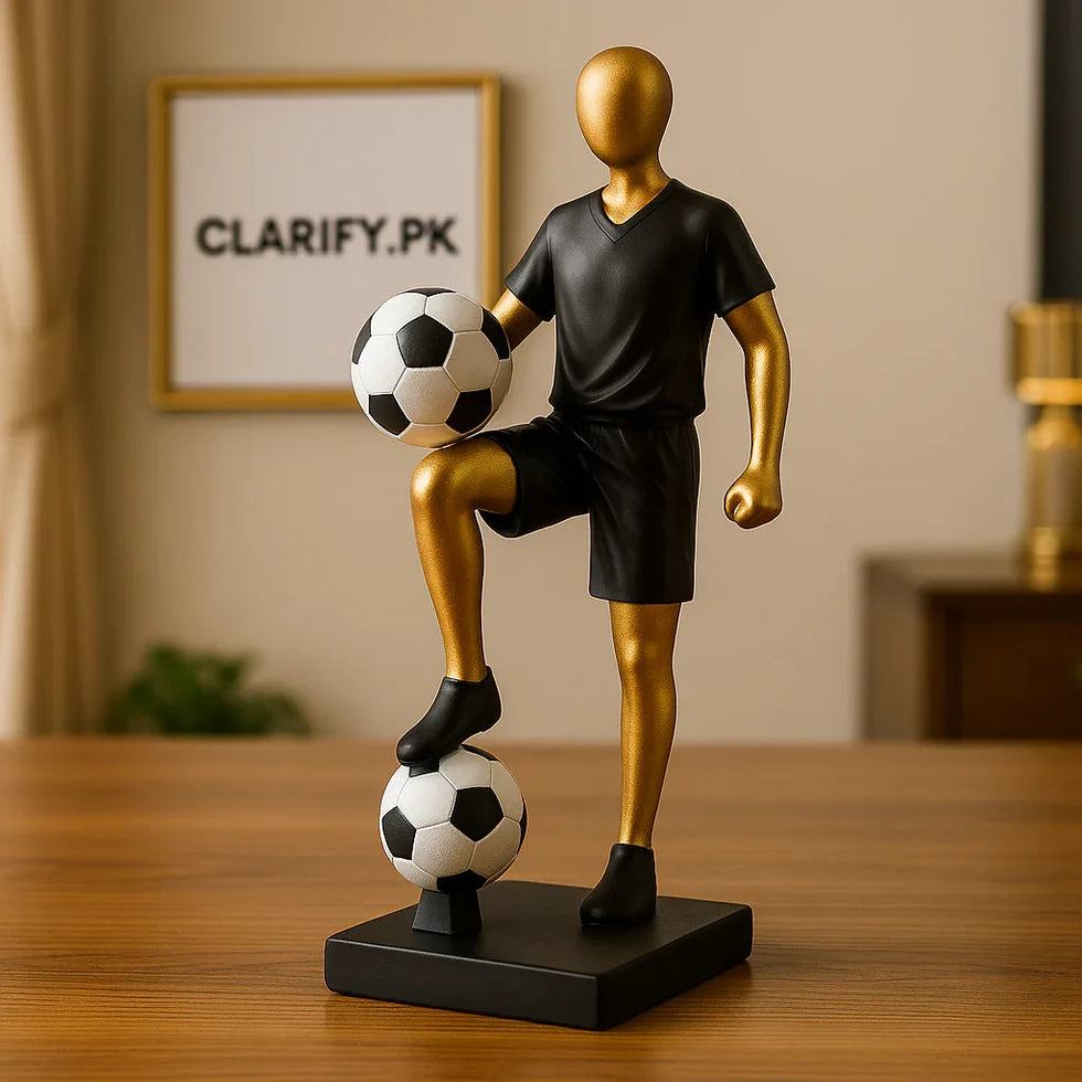 Abstract Football Player Sculpture – Luxury Fiber Sports Statue - Clarify.pk