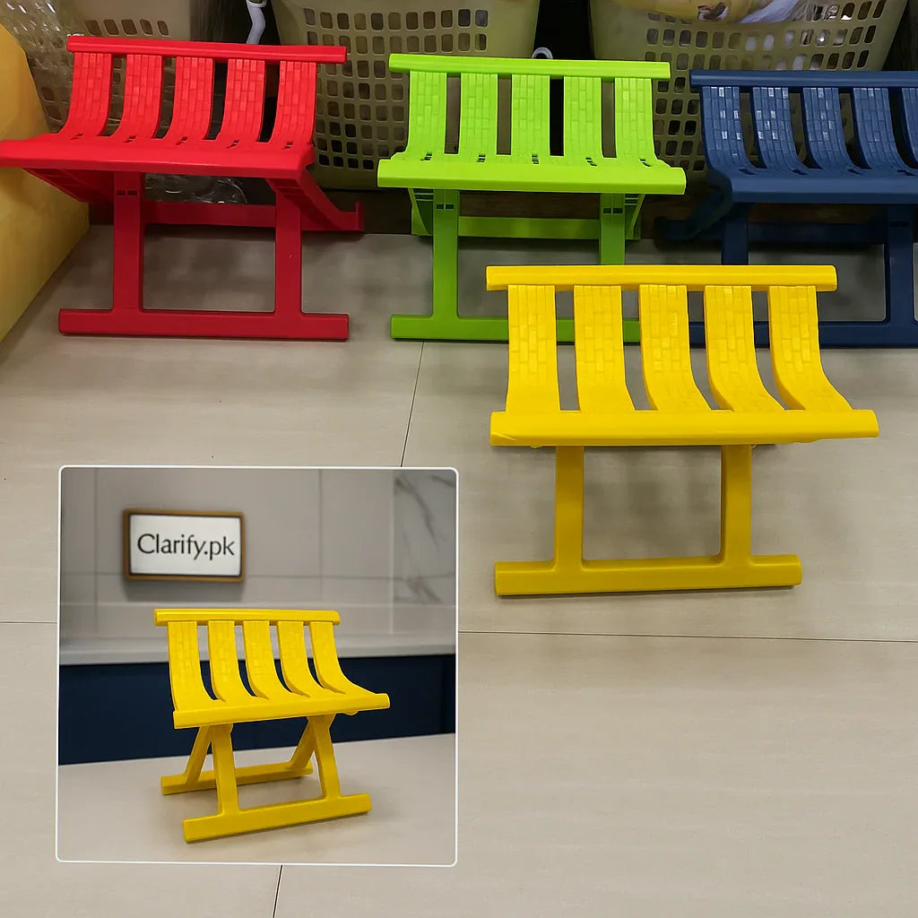 Foldable Mini Chair – Portable Small Chair (Random) - Clarify.pk