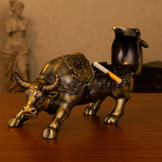 Metal Bull Ashtray – Creative Desktop Smoking Accessory - Clarify.pk