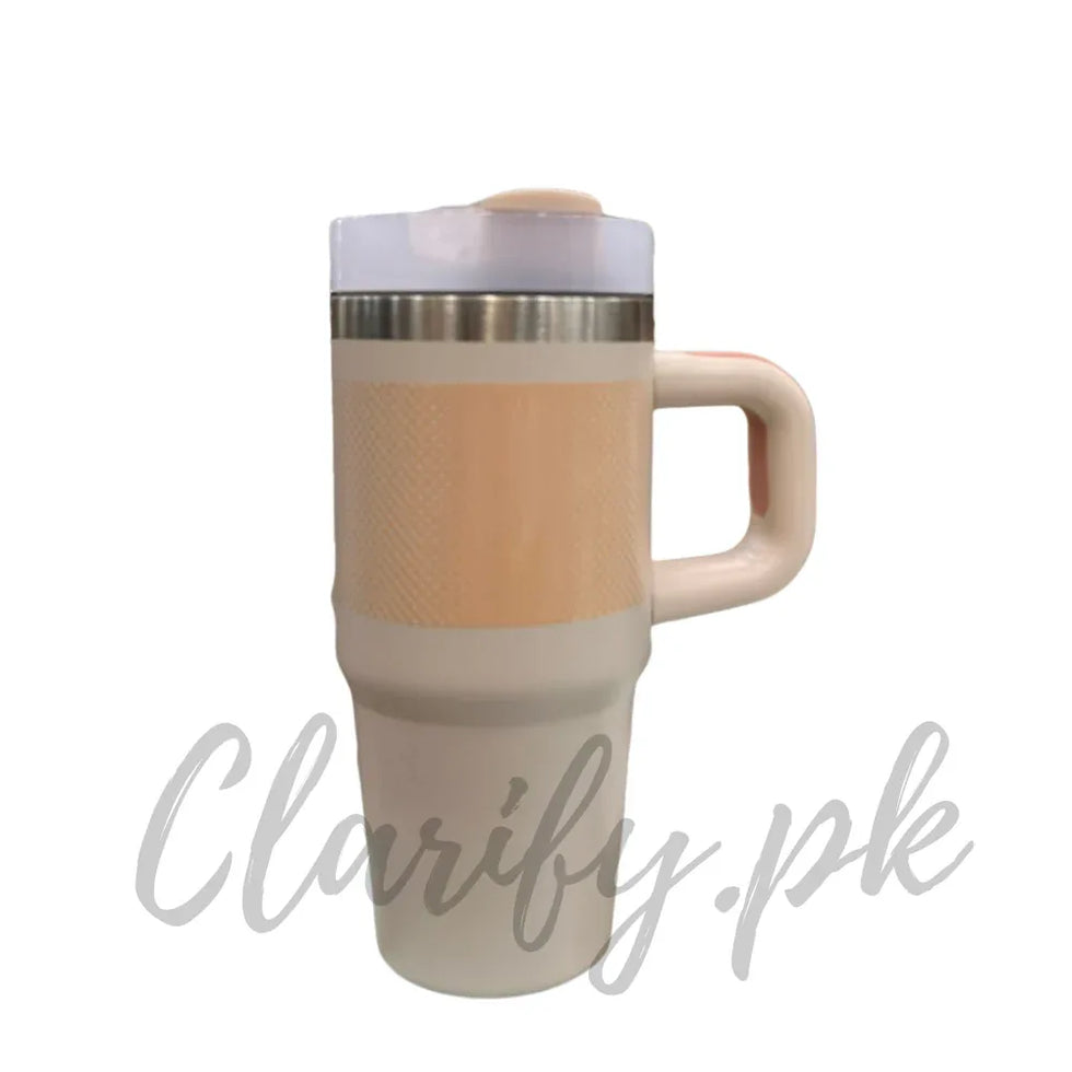 پریمیم 14oz 420ml Mini Tumbler - کریم پیچ ٹیکسچر ڈیزائن