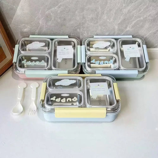 Insulated Stainless Steel Bento Lunch Box with Spoon - Clarify.pk