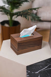 Modern Dark Wood Rectangular Tissue Box Holder