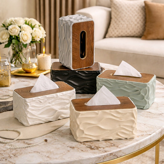 Ocean Wave Tissue Box – Ripple-Textured Luxury Edition ZZ