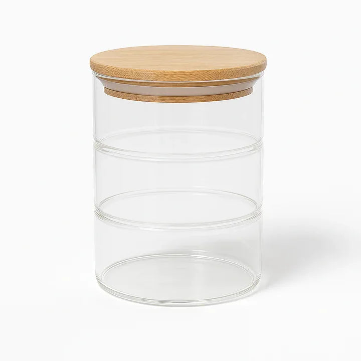 3-Layer Glass Food Container – Airtight Meal Storage - Clarify.pk
