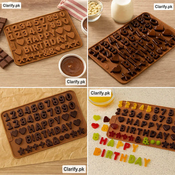 Silicone Alphabet Mold for Chocolate, Kunafah & Jelly - Clarify.pk