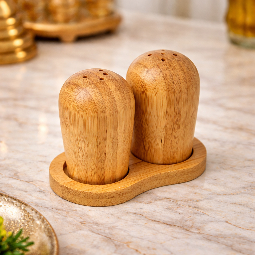 Premium Wooden Salt & Pepper Set with Base