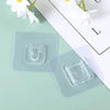 Pack of 4 Transparent Adhesive Wall Hooks, Double-Sided Mounts for Easy Installation