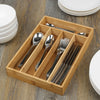 Bamboo Cutlery Tray - 5-Compartment Kitchen Drawer Organizer