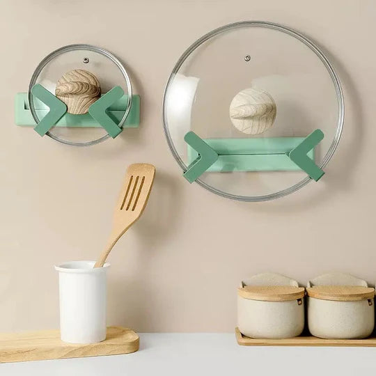 Folding Wall-Mounted Pot Lid Holder - Adjustable X-Design