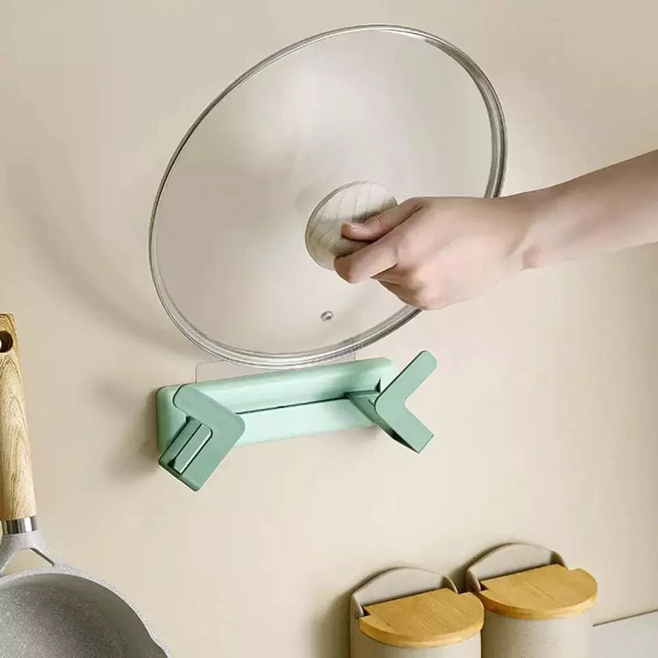 Folding Wall-Mounted Pot Lid Holder - Adjustable X-Design