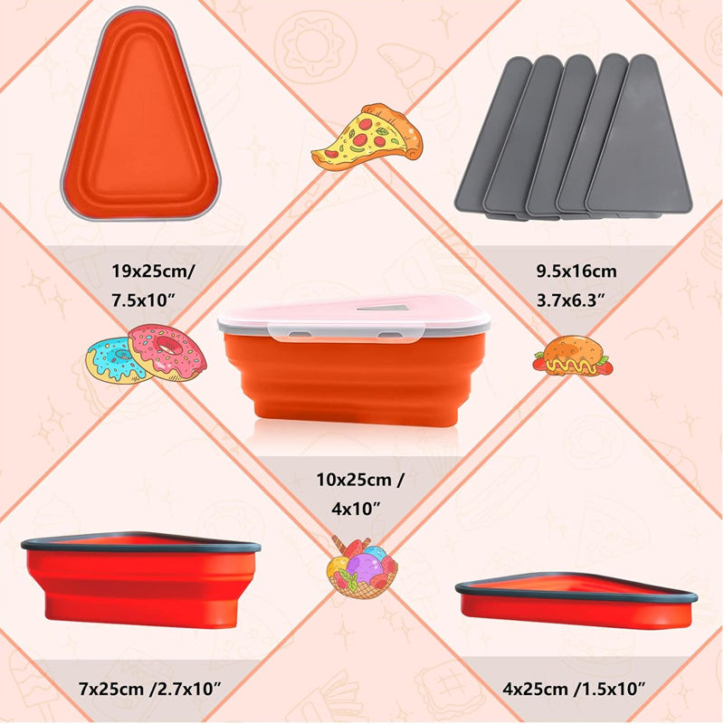 Collapsible Pizza Container with 5 Trays