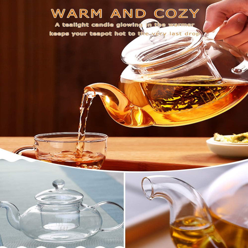 Glass Teapot with Infuser - Stovetop Safe Tea Kettle