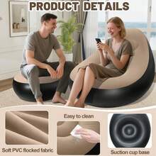 Inflatable Beanbag Sofa Chair with Footrest & Backrest