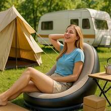 Inflatable Beanbag Sofa Chair with Footrest & Backrest
