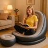 Inflatable Beanbag Sofa Chair with Footrest & Backrest