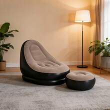 Inflatable Beanbag Sofa Chair with Footrest & Backrest