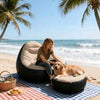Inflatable Beanbag Sofa Chair with Footrest & Backrest