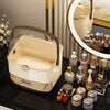 Imperial White-Gold Vanity Organizer – Luxury Dust-Proof Edition