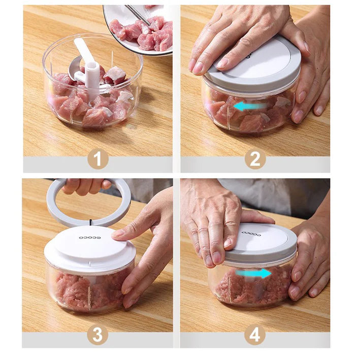 Ecoco Manual Food Chopper – Precision Pull-String Processor