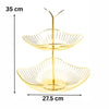 Luxury Gold Metal 2-Tier Fruit Basket – Elegant Table Decor
