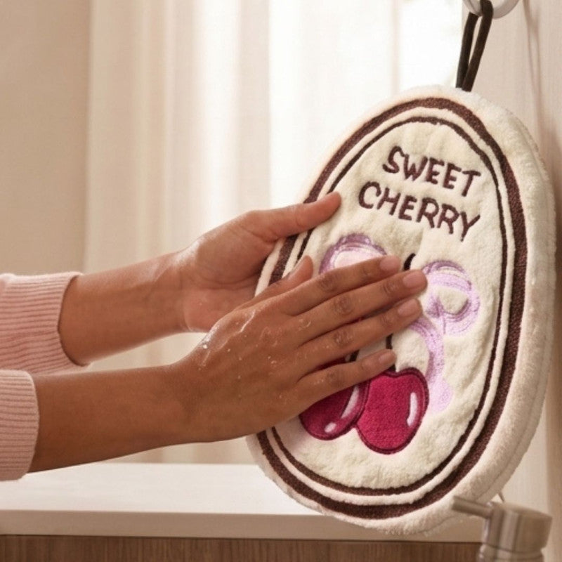 Cherry Hanging Microfiber Towel