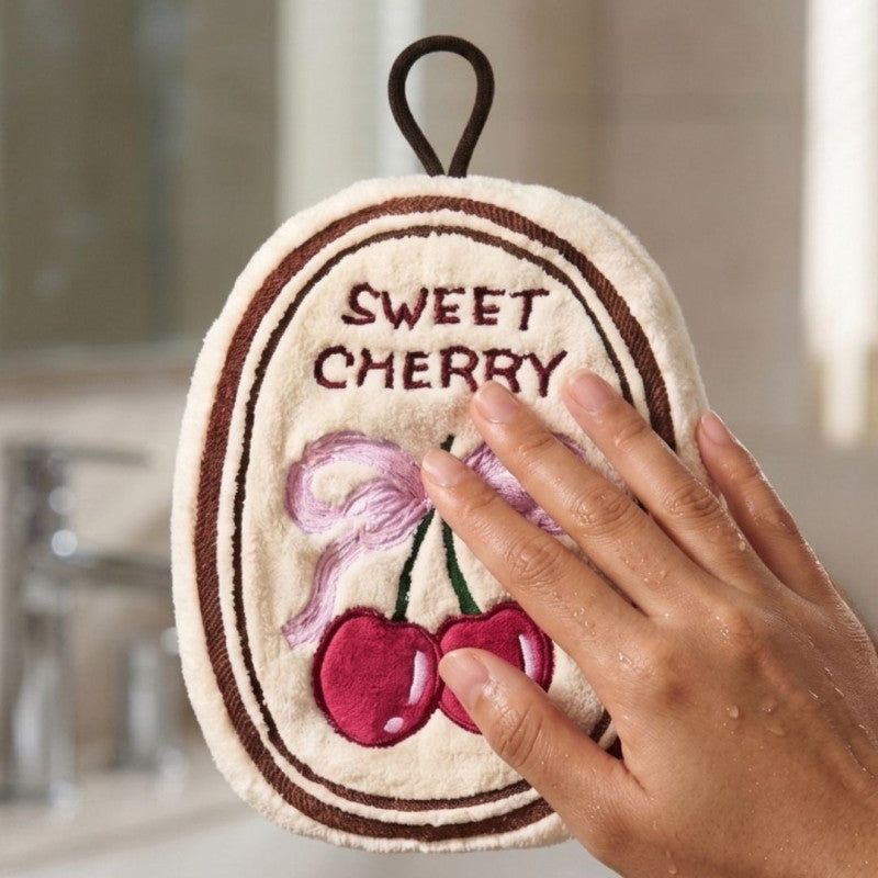 Cherry Hanging Microfiber Towel