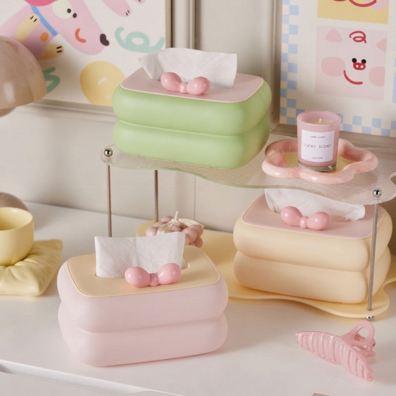 Bubbly Bow Tissue Box Holder - Cute Decorative Cover