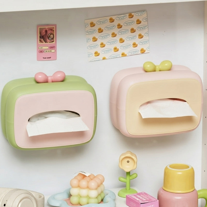 Bubbly Bow Tissue Box Holder - Cute Decorative Cover
