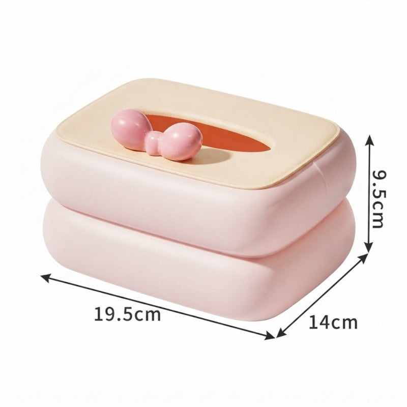 Bubbly Bow Tissue Box Holder - Cute Decorative Cover
