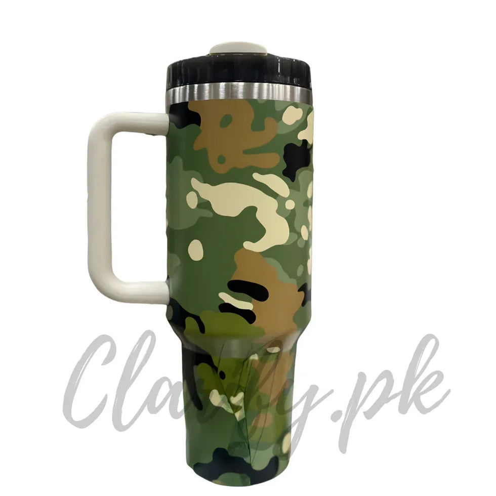 40oz Army Design Tumbler – 1200ml Insulated Travel Cup - Clarify.pk