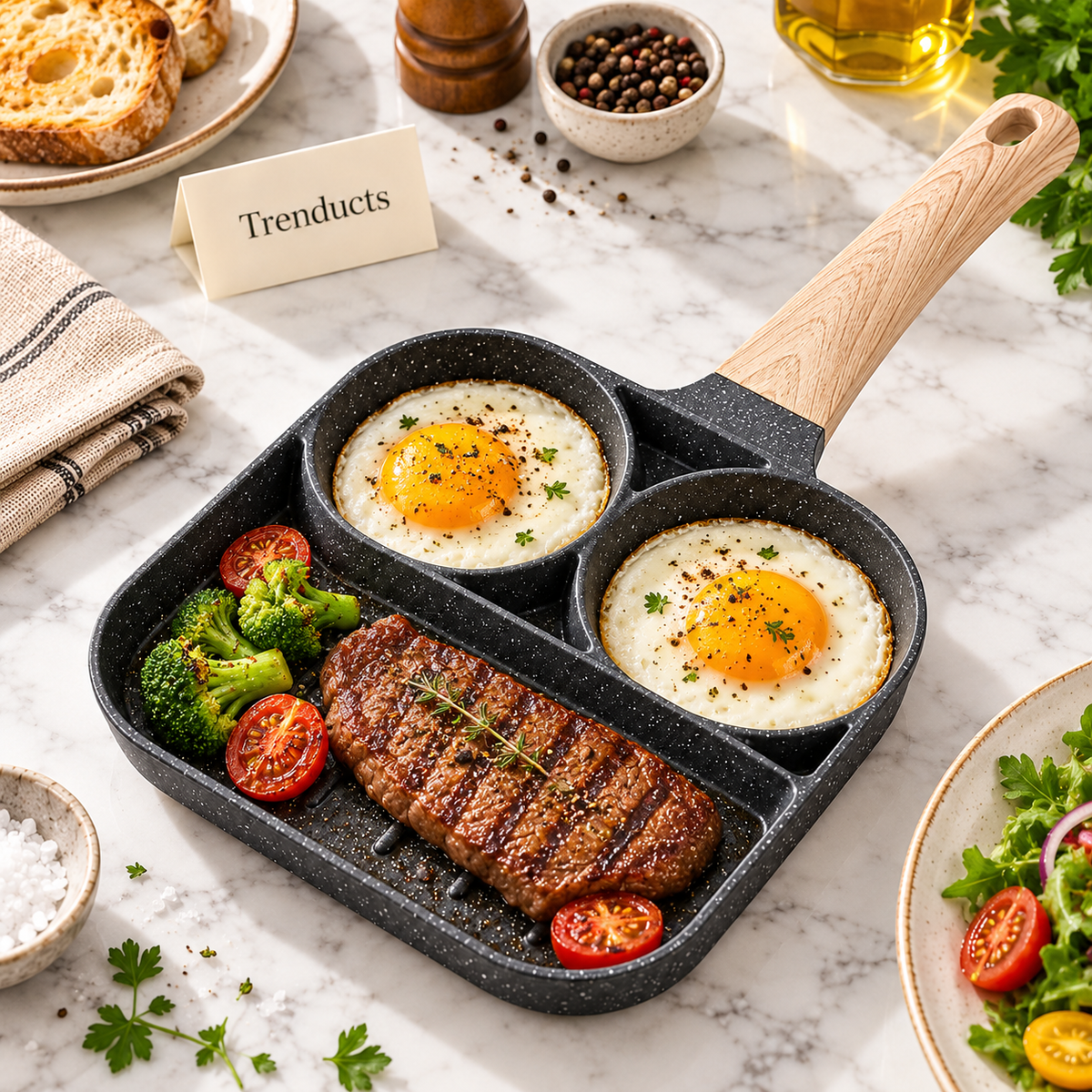Non-Stick Portion Frying Pan for Eggs & Pancakes