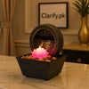 Electric Tabletop Fountain – Lotus Design with Gentle Water Flow & Light - Clarify.pk